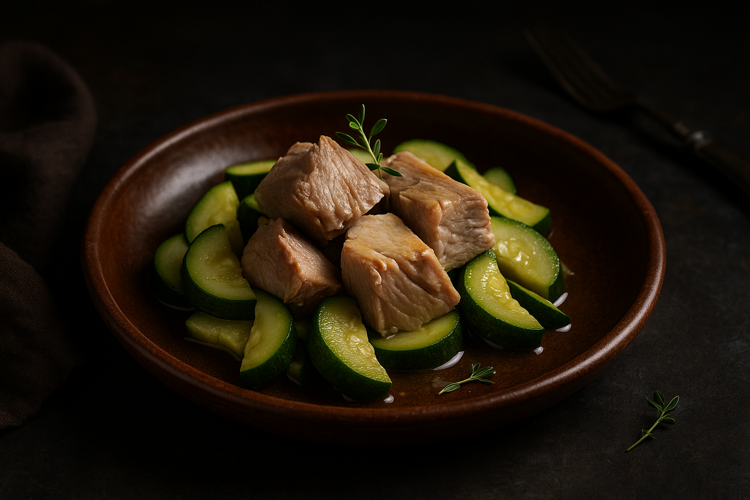 Atún fresco con calabacín para gatos