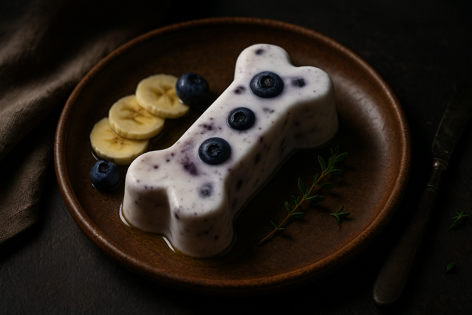 Helado de yogur y frutas para perros