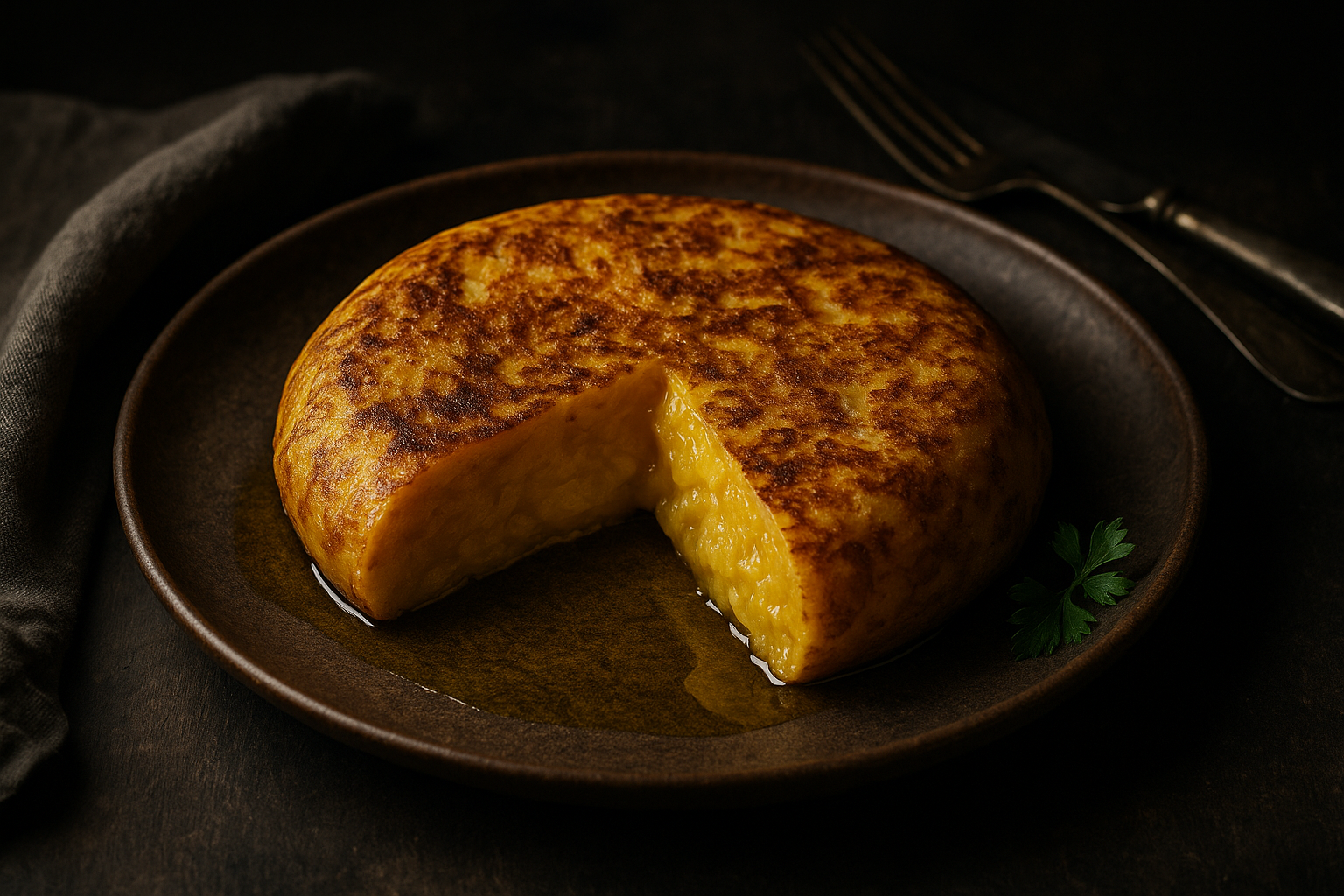Tortilla española jugosa